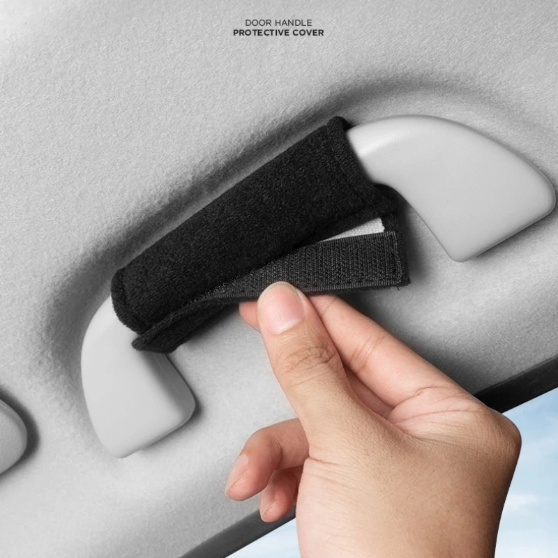 4Pcs Car Door Soft Plush Handle Cover protettiva Tesla Model 3 Model S Model X Model Y Auto Interior Door corrimano Decor Covers