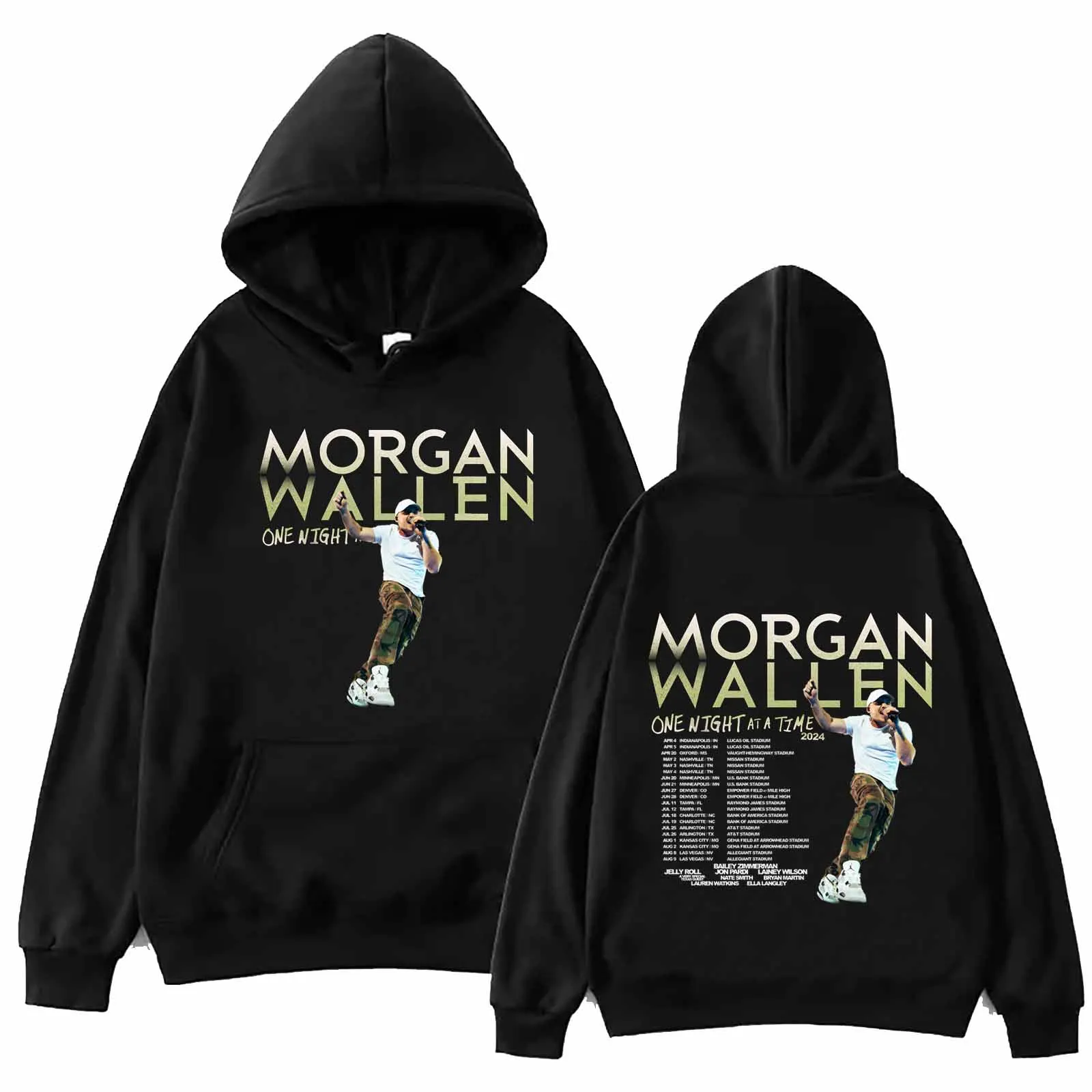 Morgan Wallen 2024 Tour Hoodie Harajuku Hip Hop Pullover Tops Sweatshirt Fans Gift