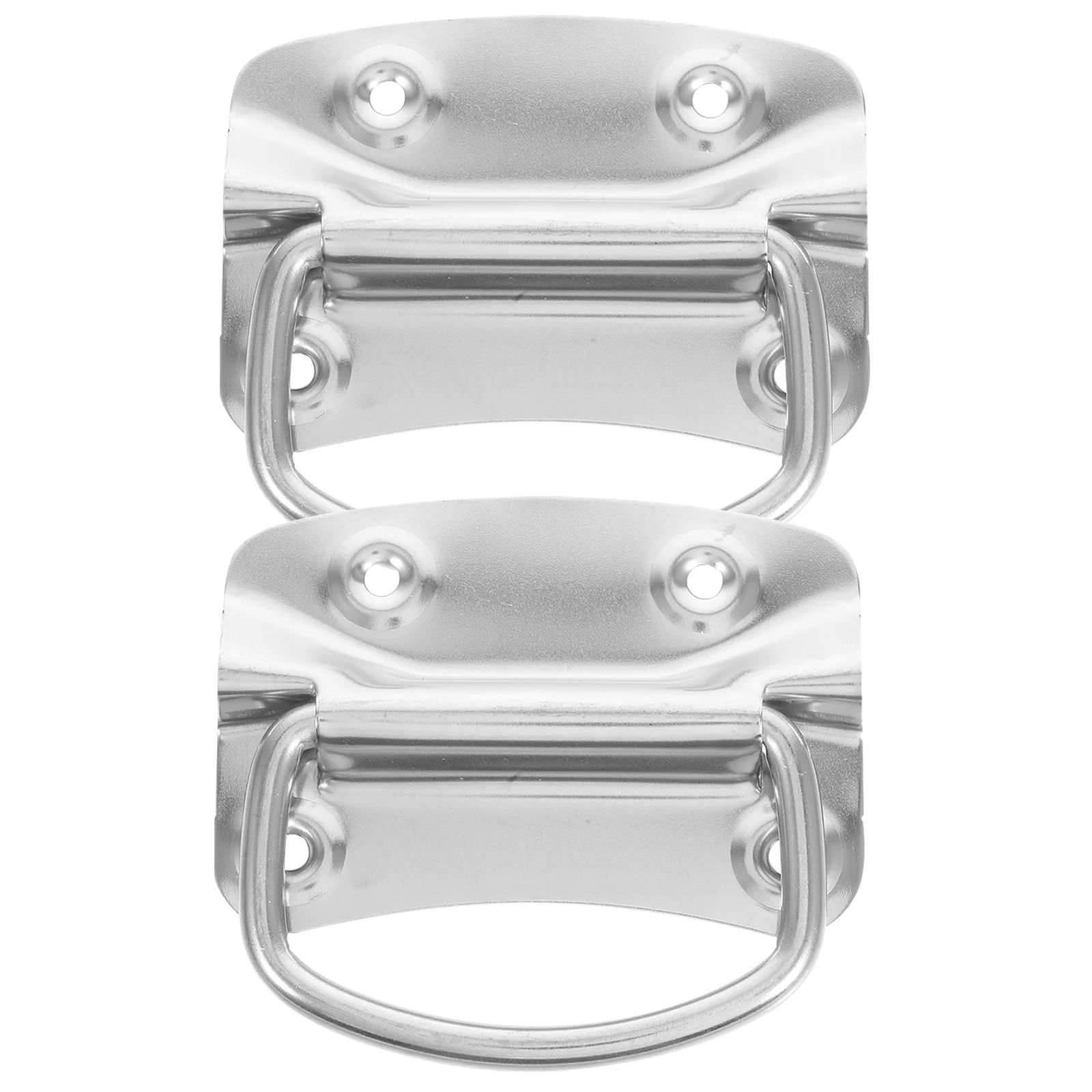 

2pcs Stainless Steel Heavy Duty Barn Door Handles for Drawers Tool Box Silver Spring Folding Durable Industrial Hardware