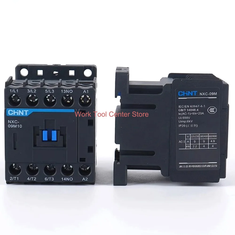 Original Chint House Home Electricidad NXC-12M10/12M01/09M01/09M10/06M01/06M10 Mini Contactor 220V Control de bobina 36V ~ 380V NO NC