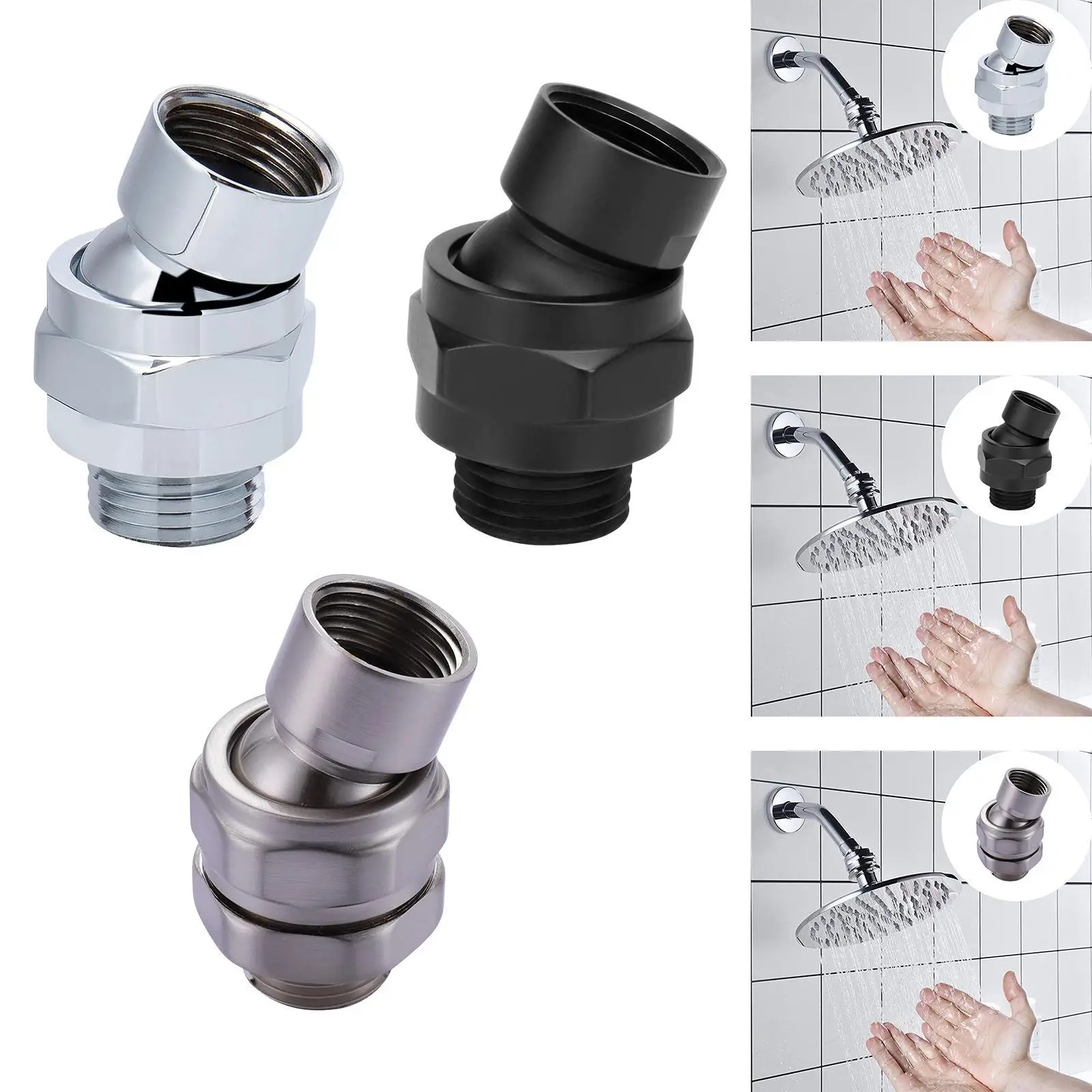 

Поворотный шарнир насадки для душа, универсальное настенное крепление, простой в установке адаптер насадки для душа, регулируемый шарнир, адаптер насадки для душа для дома