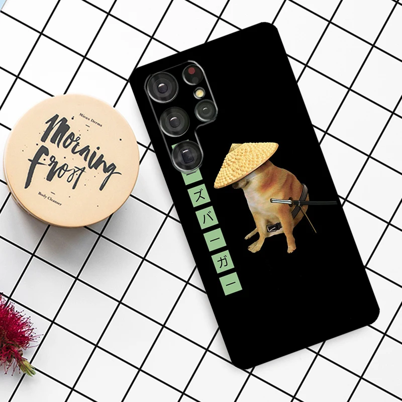 Funny Cheems Doge Case For Samsung Galaxy S23 S22 Ultra Note 20 Note 10 S8 S9 S10 Plus S21 FE S20 FE Back Cover