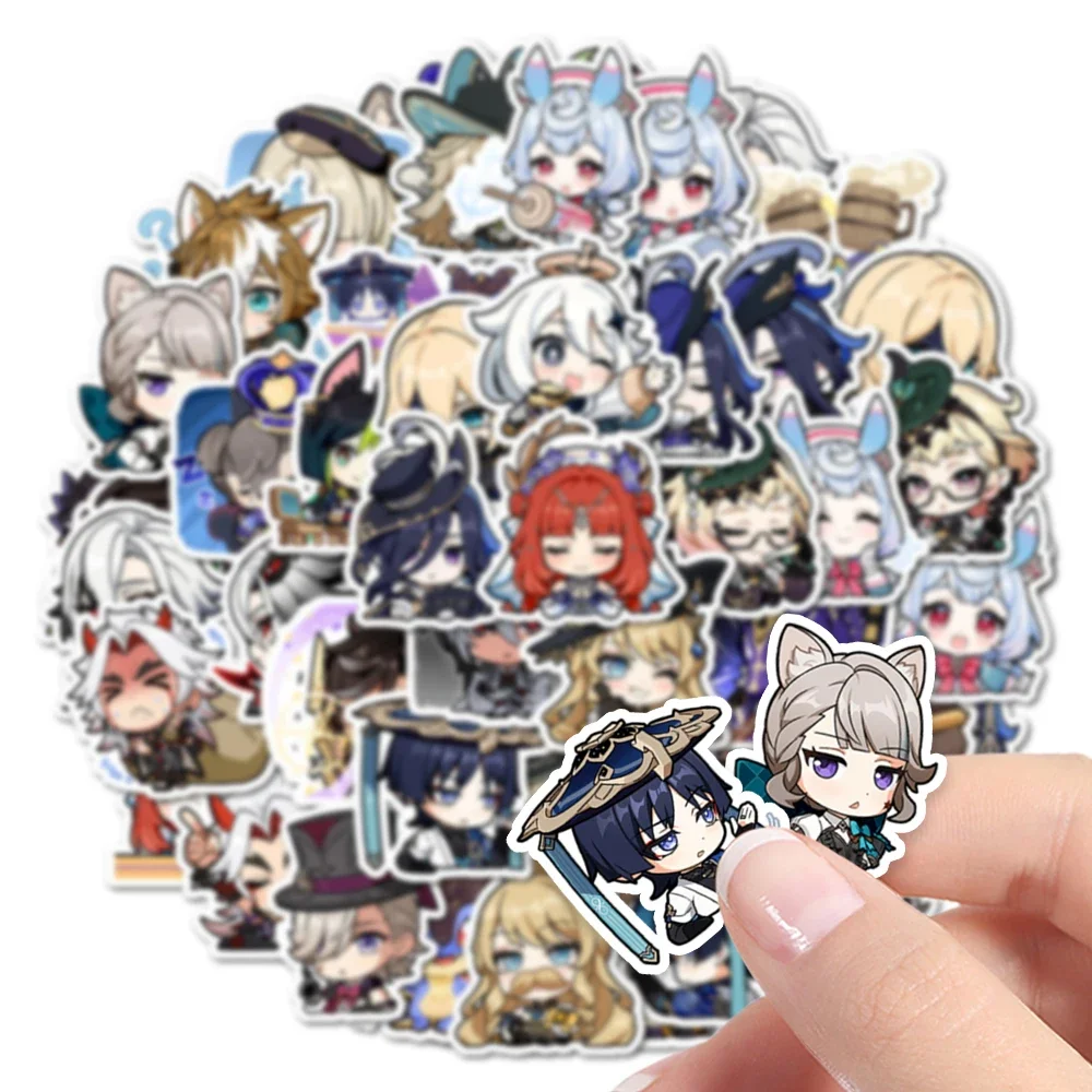 48pcs Game Character Genshin Impact Stickers, Self-Paste, Can Be Used For Party Walls, Tabletops, Mugs, And Other Decorations