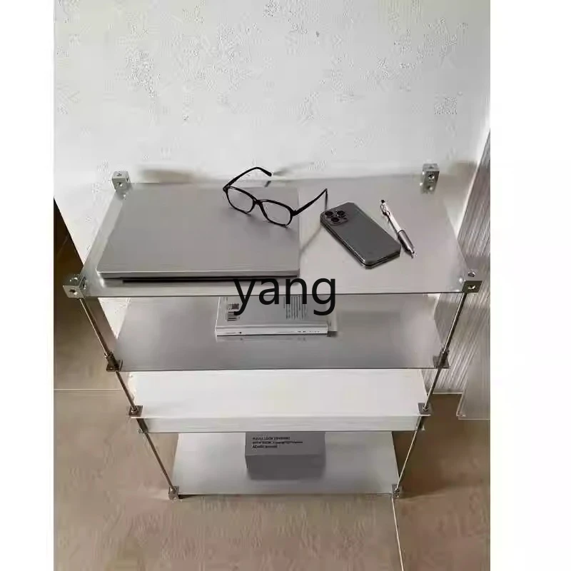 CX  simple modern bookshelf antique stainless steel storage rack household entrance rack