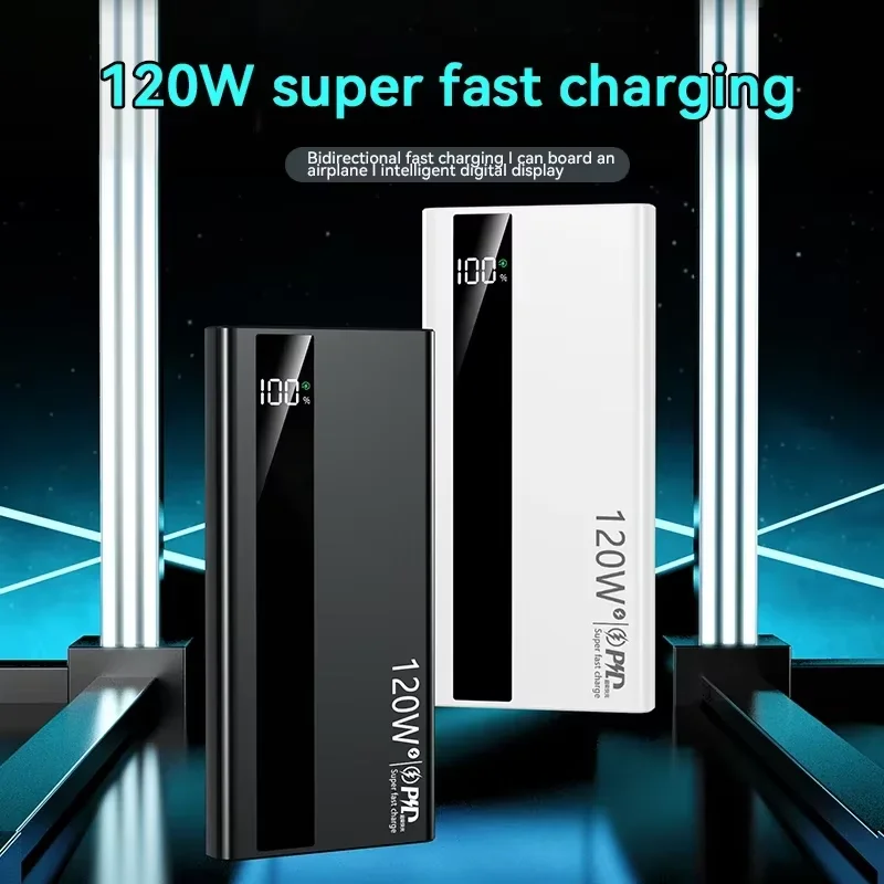 Lenovo 500000mAh High Capacity PowerBank 120W Super Fast Charging Portable External Battery Powerbank for iphone Samsung Huawei view 3