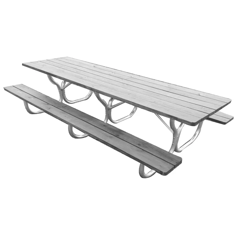 Garden backyard metal frame wooden Picnic table bench seat