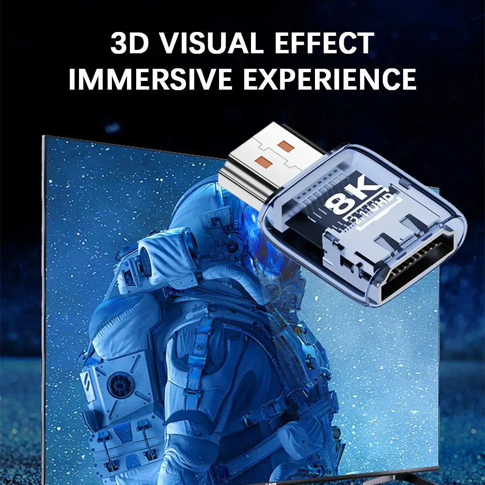 HDMI to HDMI アダプター 8K UHD2.1 透明 ABS モデルは 8K 高解像度ビデオ伝送をサポート UHD2.1 標準アダプター