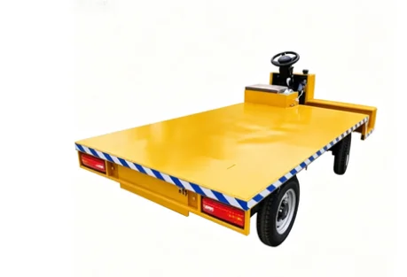 Low Noise Electric Flatbed Transfer Cart Heavy Duty Electric Trolley For Farm Workshop Material Transport