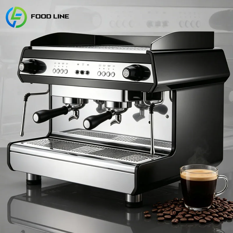 Commercial Espresso Machine 2 Group Head Automatic Grinder Touchscreen Barista Cafe Coffee System Customized