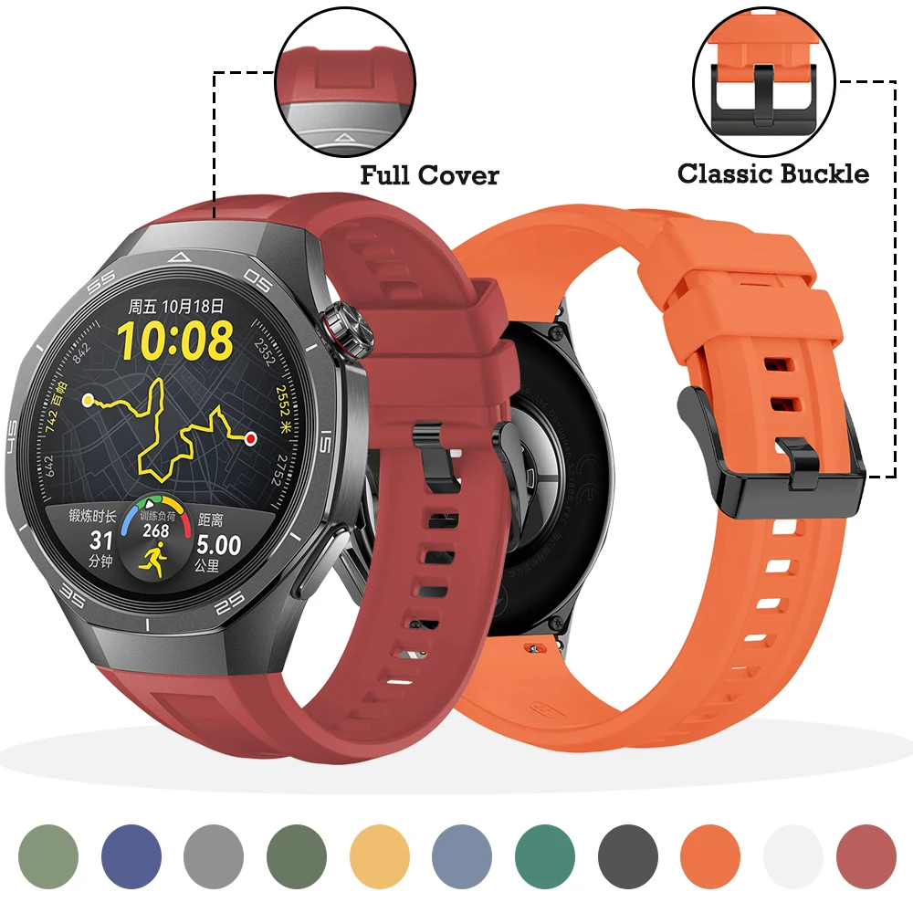 화웨이 시계 GT5 프로 46mm 용 시계 밴드 화웨이 GT5 프로 46mm 남성용 여성용 스트랩 용 갭 클래식 버클 실리콘 교체 손목 밴드