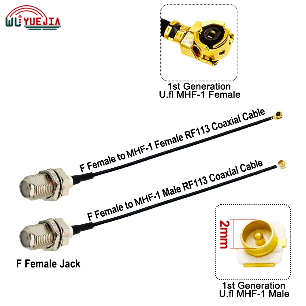

5~100CM RF113 U.fl MHF-1 Female Jack / Male Plug to F Female Jack Connector 50ohm Pigtail 4G WIFI Antenna Extension Cable Jumper