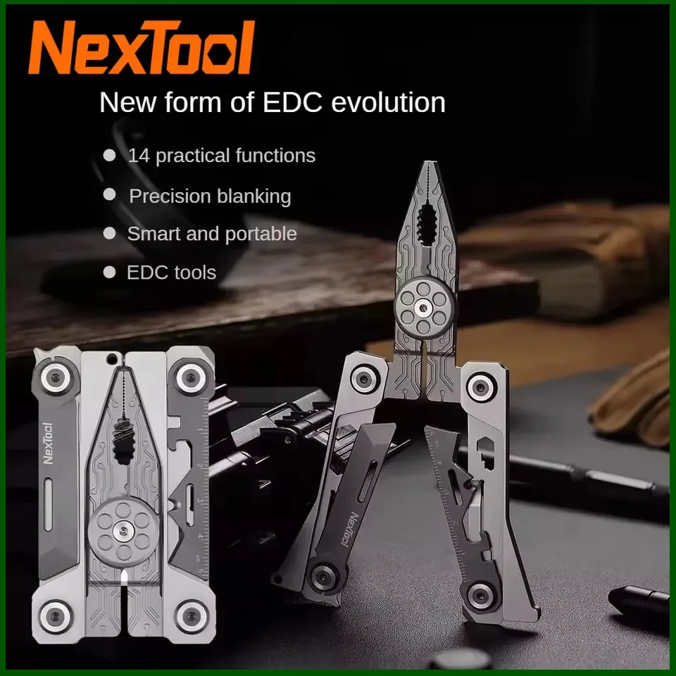 

Nextool Silver Blade EDC Tool 14 In 1 Portable Pliers Multi Tool Screwdriver Wrench Pliers Knife With Leather Bag Hand Tools
