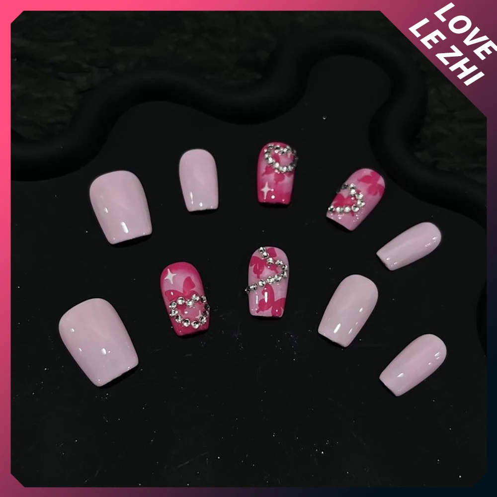 Spice girls gótico artesanal longo caixão stilettos unhas falsas metal anjo corrente bolas de aço estrelas olhos de gato diamante imprensa em unhas