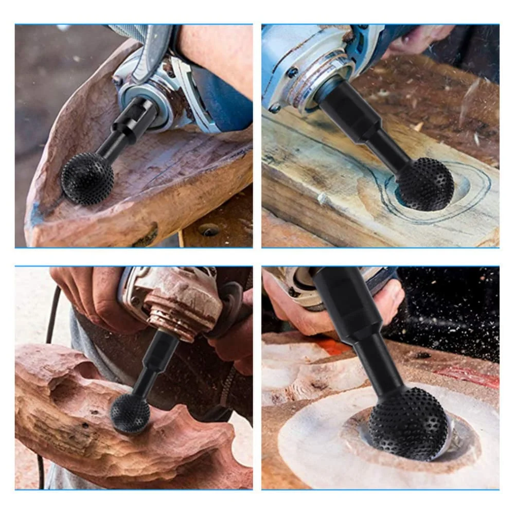 Rotary Burr File Ball Design for Angle Grinder Supporting Woodworking Tasks Including Sculpting Polishing and Detailing