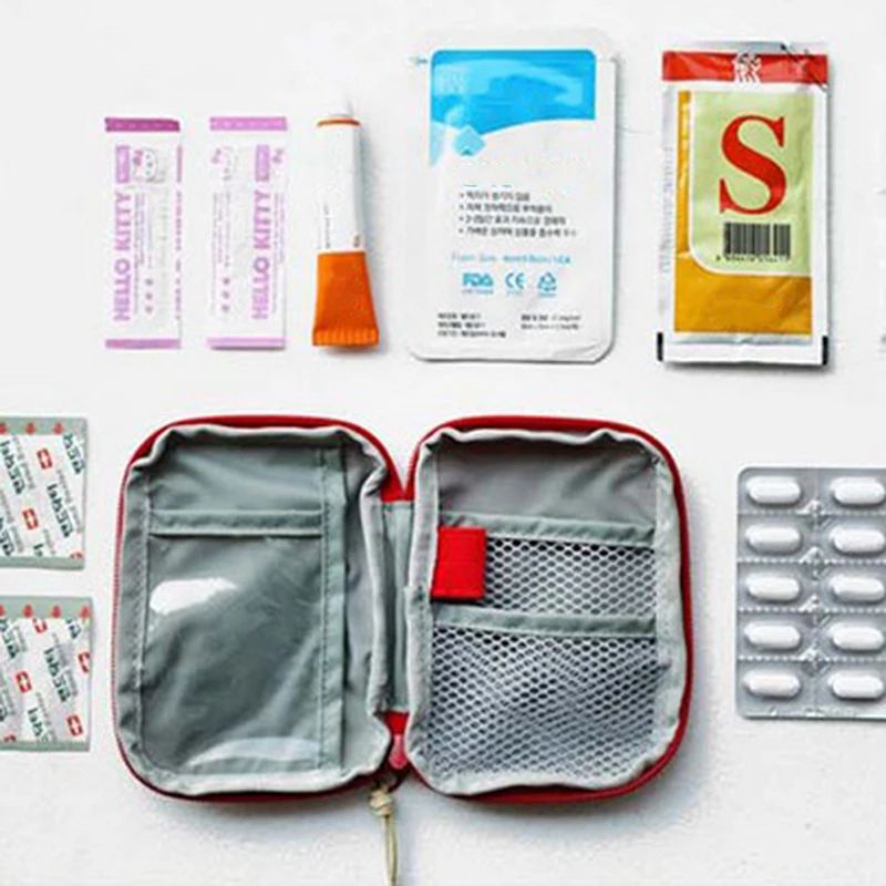 Mini borsa per medicinali portatile Kit di pronto soccorso da viaggio Borsa per medicinali Borsa per medicinali Kit di sopravvivenza Scatola per