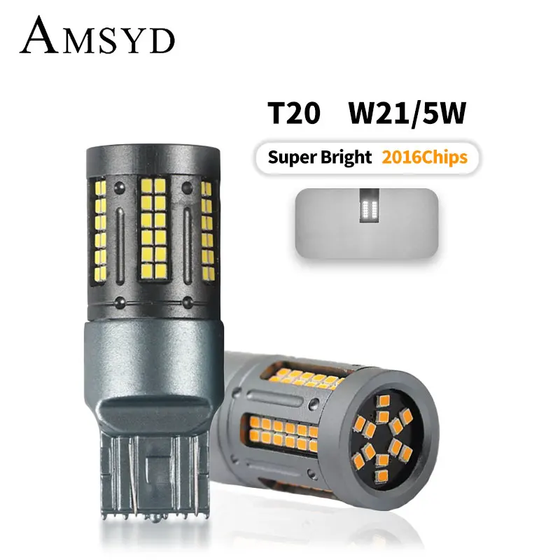 Led Reversing Light T20 7440 W21W 7443 W21/5W 84Smd Canbus Bulbs For Turn Signal Light Car White 12V