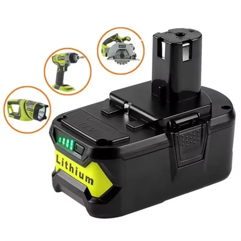 Suitable for Ryobi 18V lithium-ion batteries, 18V (6.8Ah 9.8Ah 12.8Ah)for P108 P104、P107、RB18L50、RB18L20、P108