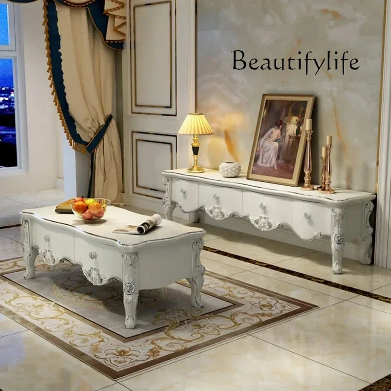 

dY BJ Square Luxury Coffee Tables Nordic Living Room Unique Storage Coffee Tables Modern White Tavolino Da Salotto Home Furnitur