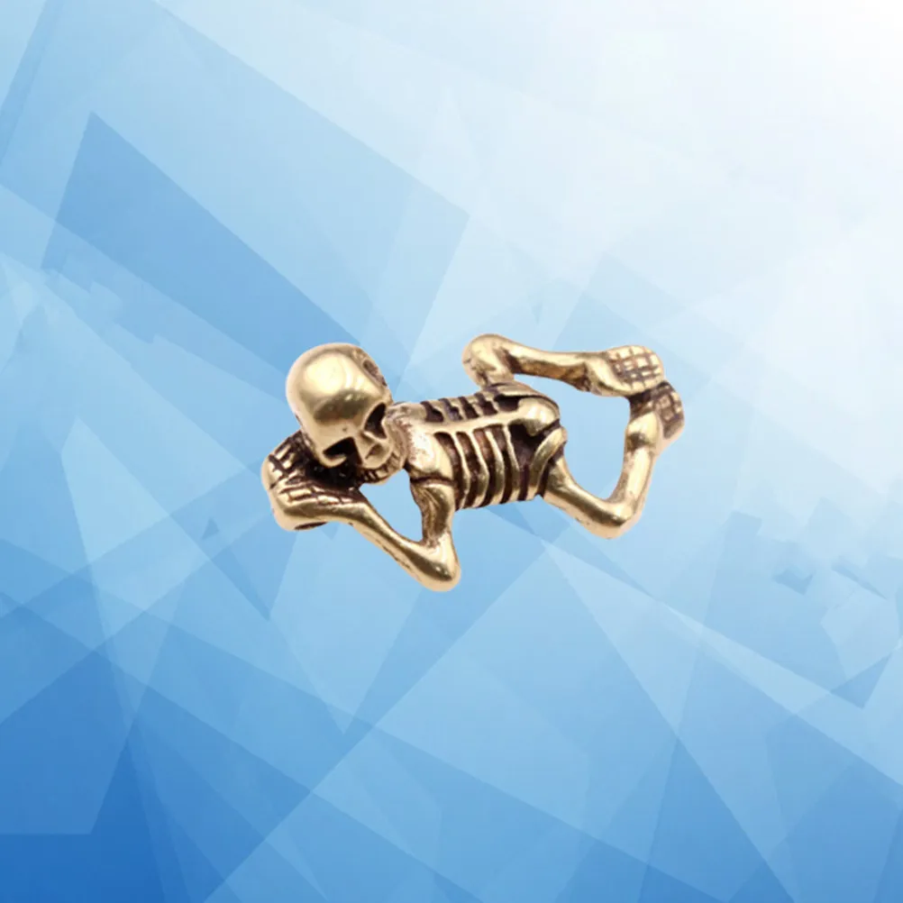 

Skull Design Pendant Charm Golden Copper Hanging Ornament for DIY Keyring Bag Decor Jewelry Craft Unique Gift Idea