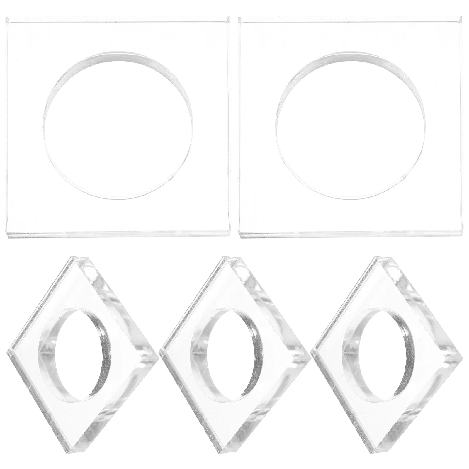 

5Pcs Acrylic Napkin Rings Clear Modern Elegant Design for Wedding Party Home Dining Table Decor Napkin Holder Rings