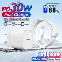 For iPhone 14 13 12 11 15 16 Pro Max Plus 30W Charger Fast Charging Adapter USB Type C Cable Wall Phone Charger Plug Accessories