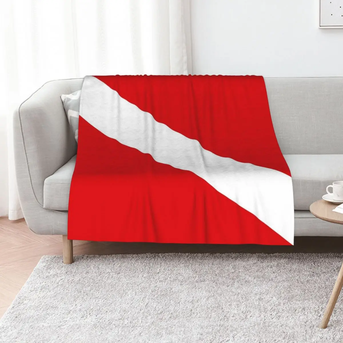 Scuba Diving Flag Throw Blanket Sofa Single Cute Travel Thermals For Travel Soft Plush Plaid Blankets