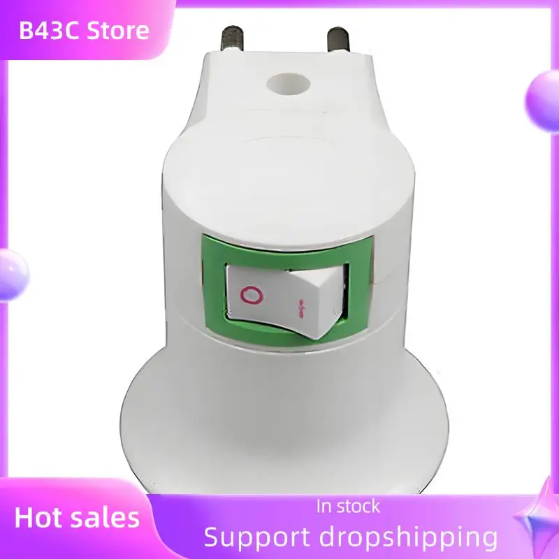 

B14C E27 Lamp Socket Adapter With Switch Plastic Standard Screw-In Socket Outlet Converter Bulbs For Home EU Plug 6Pcs