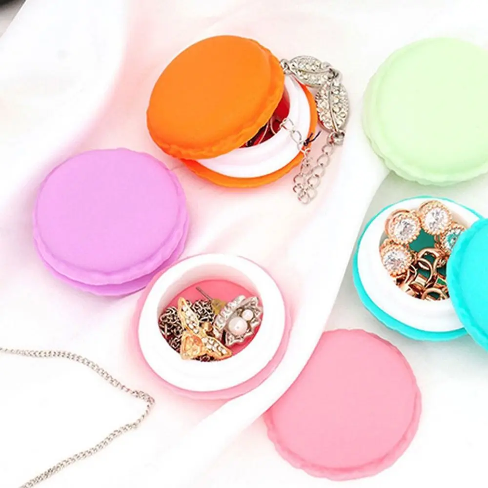 Candy Color Macaron Jewelry Box Fashion Dust-proof Moisture-proof Mini Storage Box Round Cute Medicine Box Travel Tool