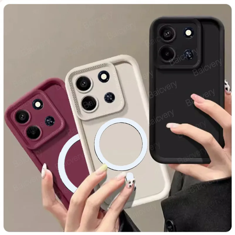 Фонарик Infinix Note 30 4G X6833B X6716B/фонарь X6711 с магнитным беспроводным фонариком, силиконовый чехол с полным покрытием