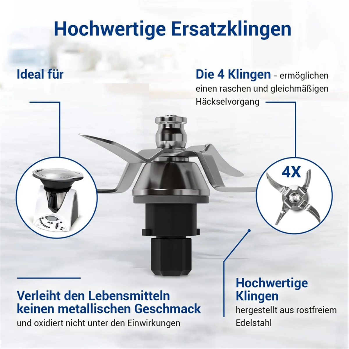 Сменный смесительный нож для ножа Thermomix Tm31 — сменное лезвие с 4 лезвиями и уплотнением — кухонный комбайн Tm31-LITE