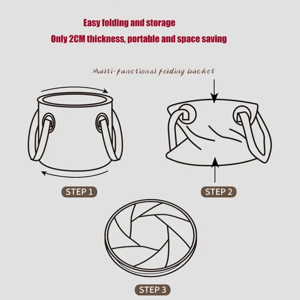 Portable Collapsible Outdoor Water Bucket, 10L/20L Foldable Portable Basin with Reinforced Handles for Camping Hiking Fishing 3 Portable Collapsible Outdoor Water Bucket, 10L/20L Foldable Portable Basin with Reinforced Handles for Camping Hiking Fishing - Image 3