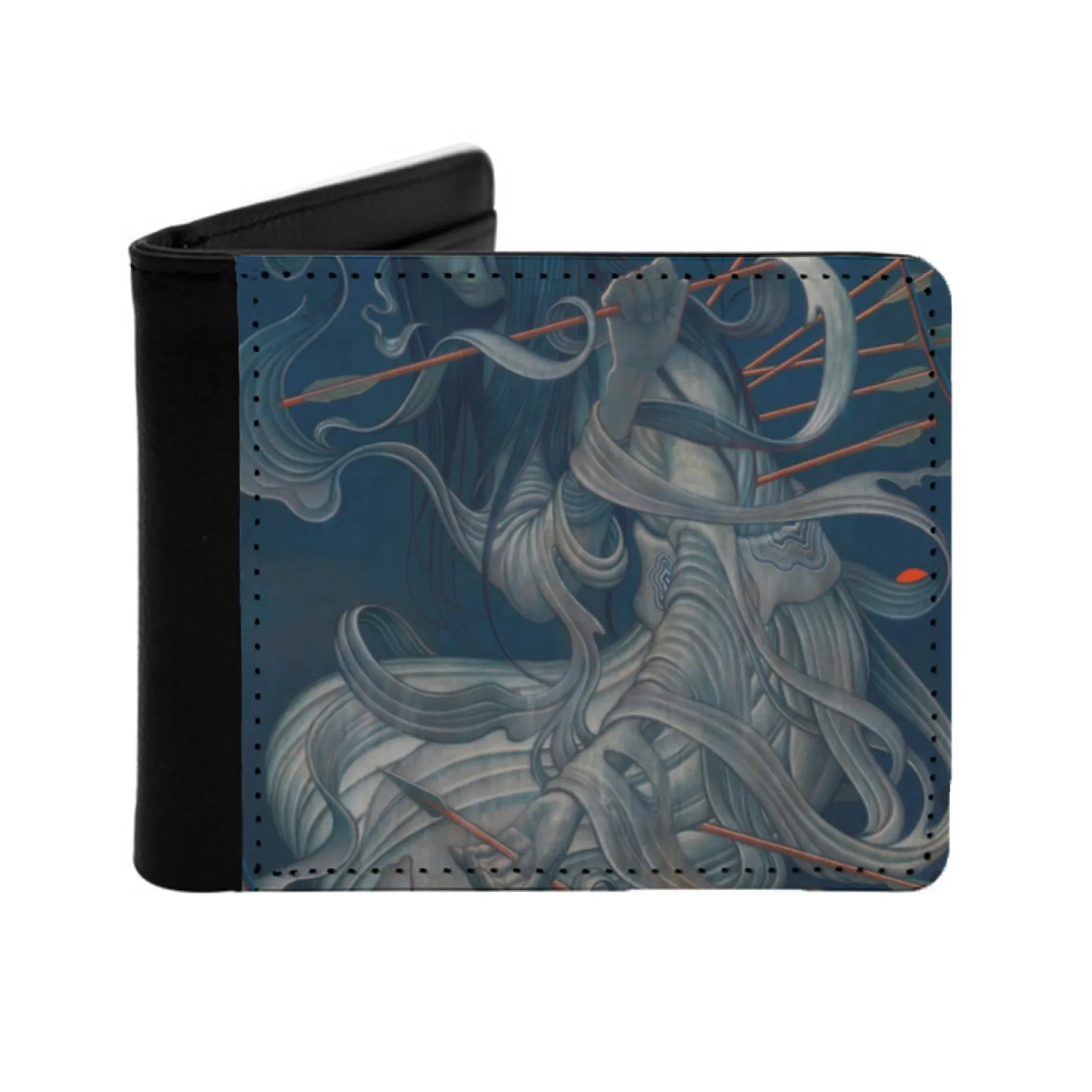 

James Jean Dangerous Girl Short Men's Wallet Multifunction Purse Male Pu Leather Wallet Abstract Vintage Awesome Cutes