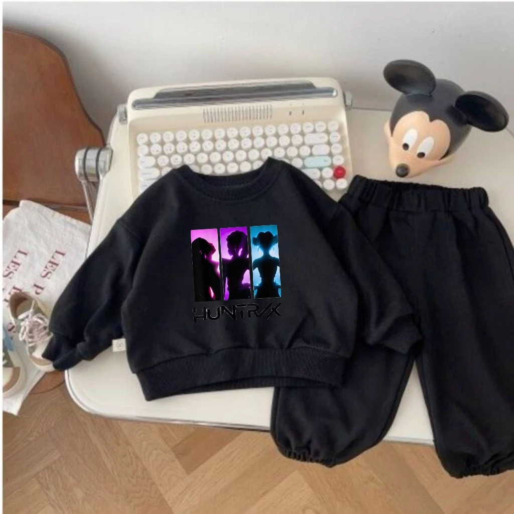 2025's سخونة K-POP Huntrix الدعاوى بلوزات مجموعات طويلة الأكمام البلوز ملابس كاجوال طفل بلايز + السراويل الخريف الربيع الملابس
