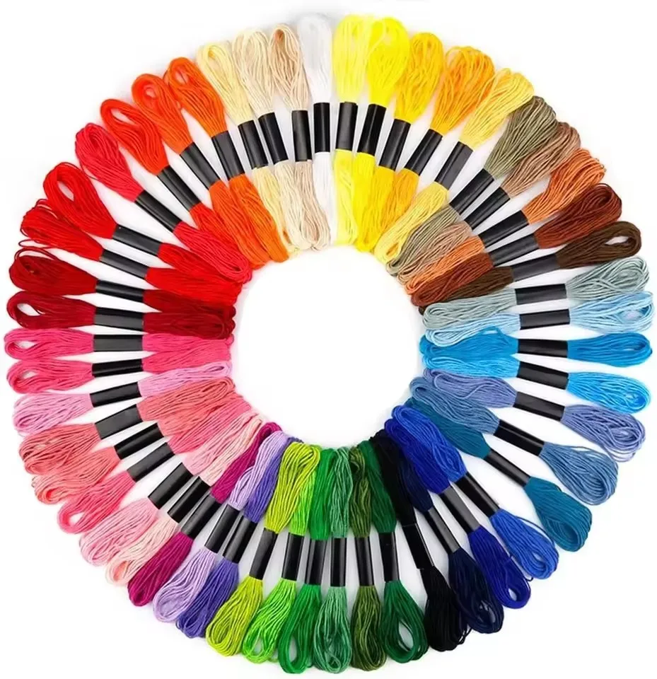 Afbeelding 7: 50 Kleuren Punch Needle Borduurset voor Beginners en Volwassenen - Complete Naaiset met Draden voor Creatieve en DIY Projecten