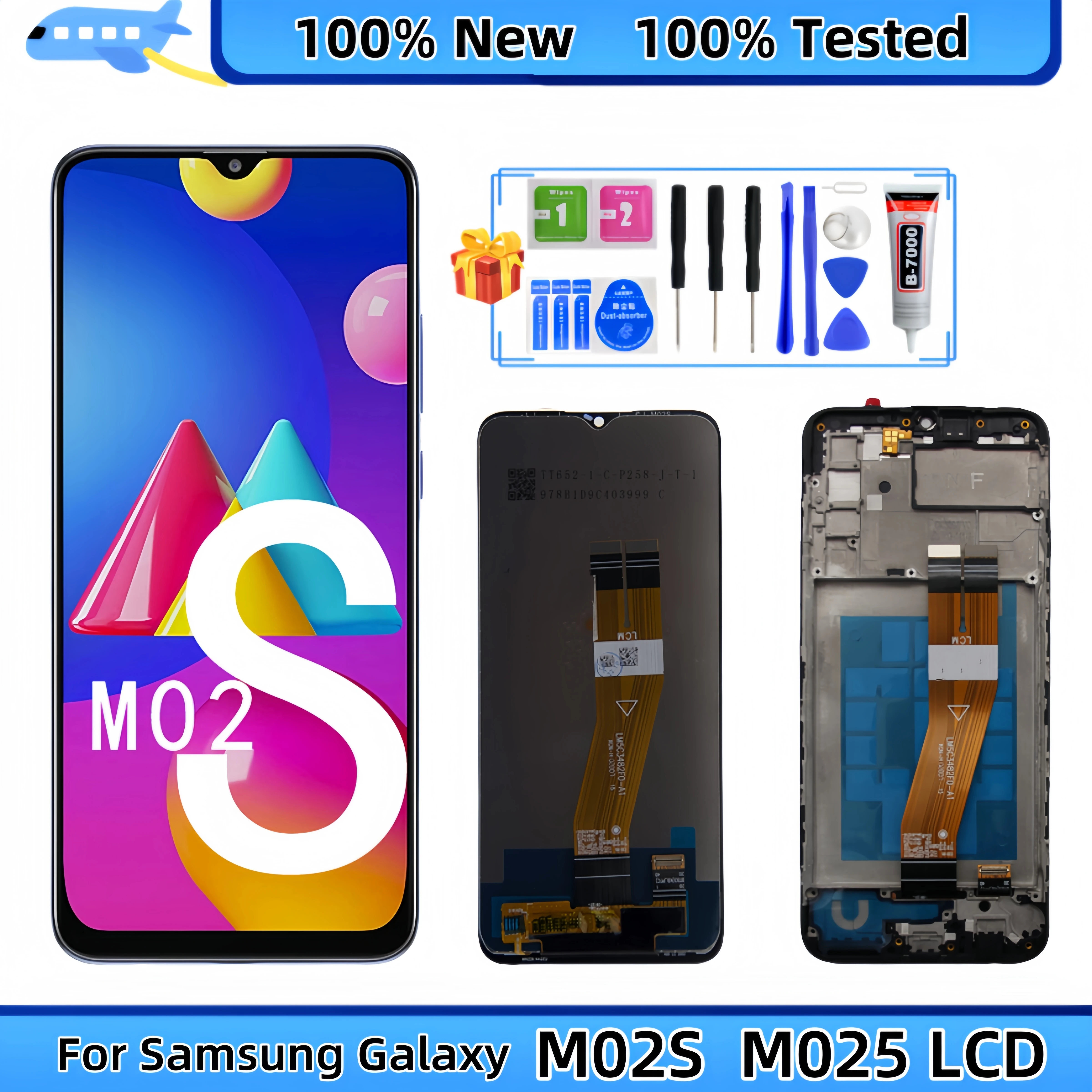 

LCD Display Touch Screen Digitizer Assembly Replacement, Samsung Galaxy M02S, M025F, SM-M025F/DS, SM-M025F