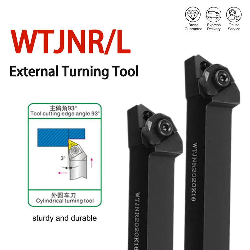 

1PCS WTJNR1616H16 WTJNL1616H16 External Turning Tool Holder WTJNR2020K16 WTJNL2020K16 2525M16 WTJNL For TNMG Carbide Inserts