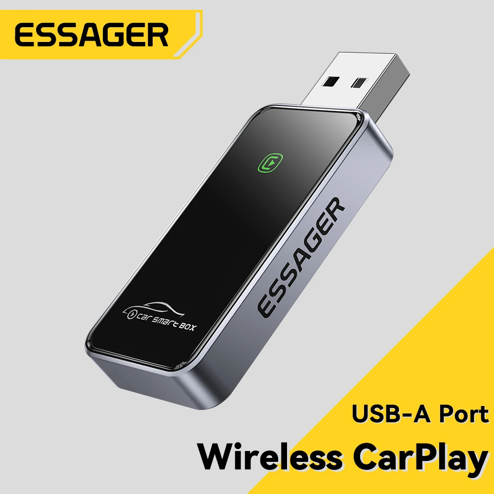 

Essager USB-A Wireless CarPlay Adapter for iPhone Wired to Wireless Carplay Dongle Plug And Play USB Connection Auto Car Dongle