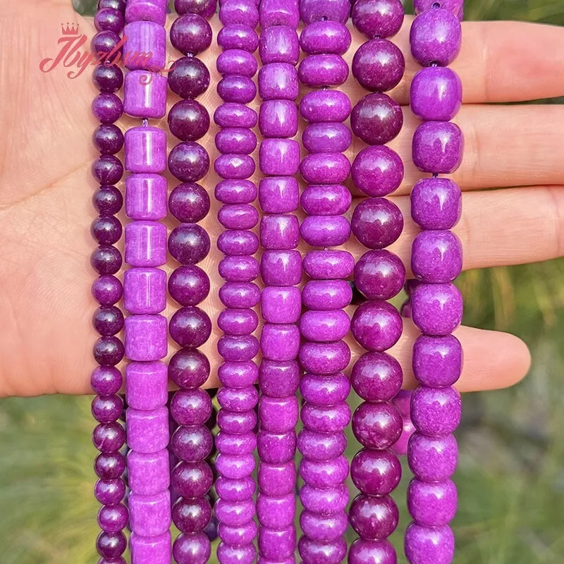 

Round Rondelle Shape Charoite Jade Stone Beads For Necklace Bracelet Jewelry Making Strand 15" DIY Loose Beads 6mm/5x9mm/10mm