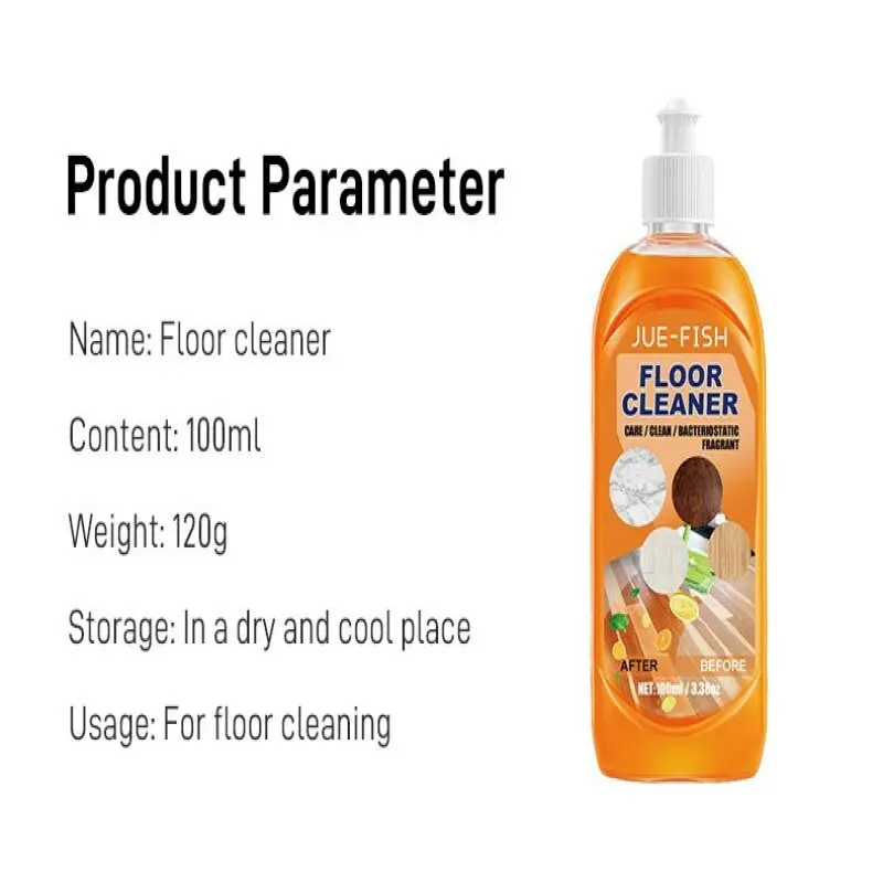 120ml Jue-Fish floor cleaner powerful decontamination descaling wood floor cleaning tile cleaner polishing and brightening