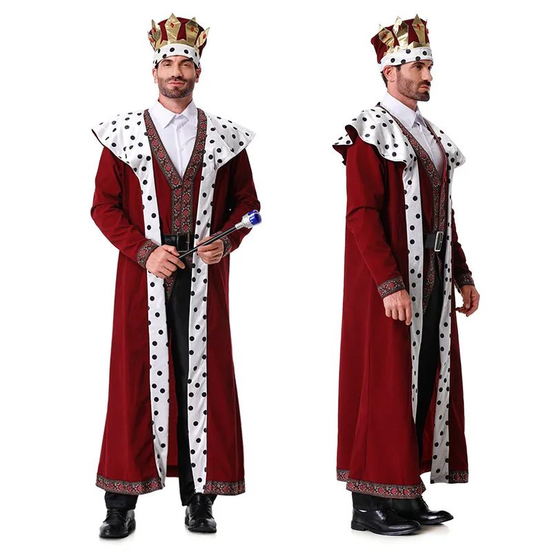 

Adult Medieval King Costumes for Men Cosplay Halloween Carnival Theme Party Fantasy Costume