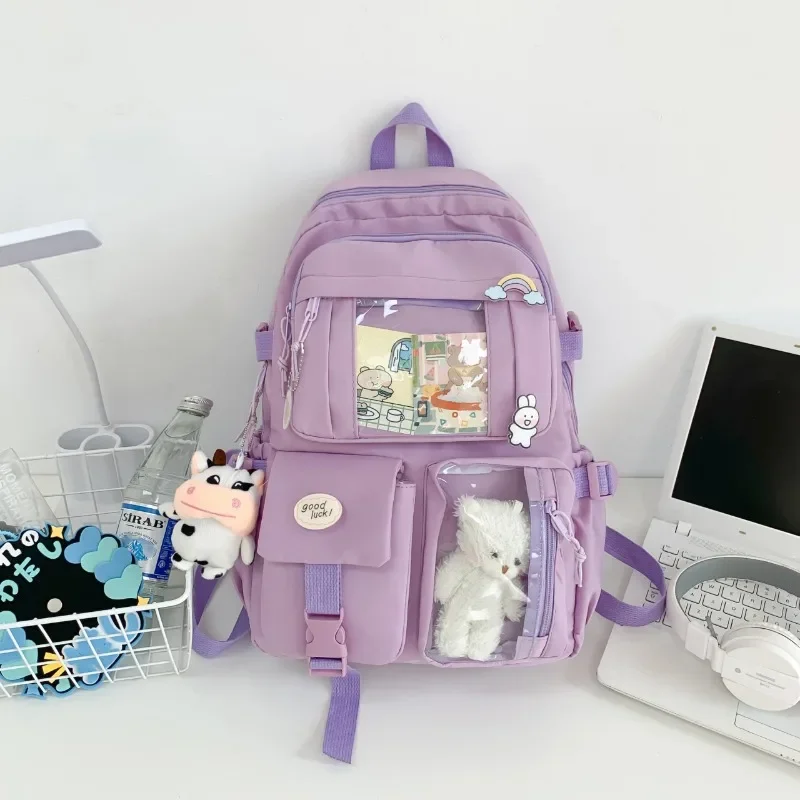 

Korean multi-layer schoolbag with pain bag lazy large-capacity backpack student schoolbag trend research travel