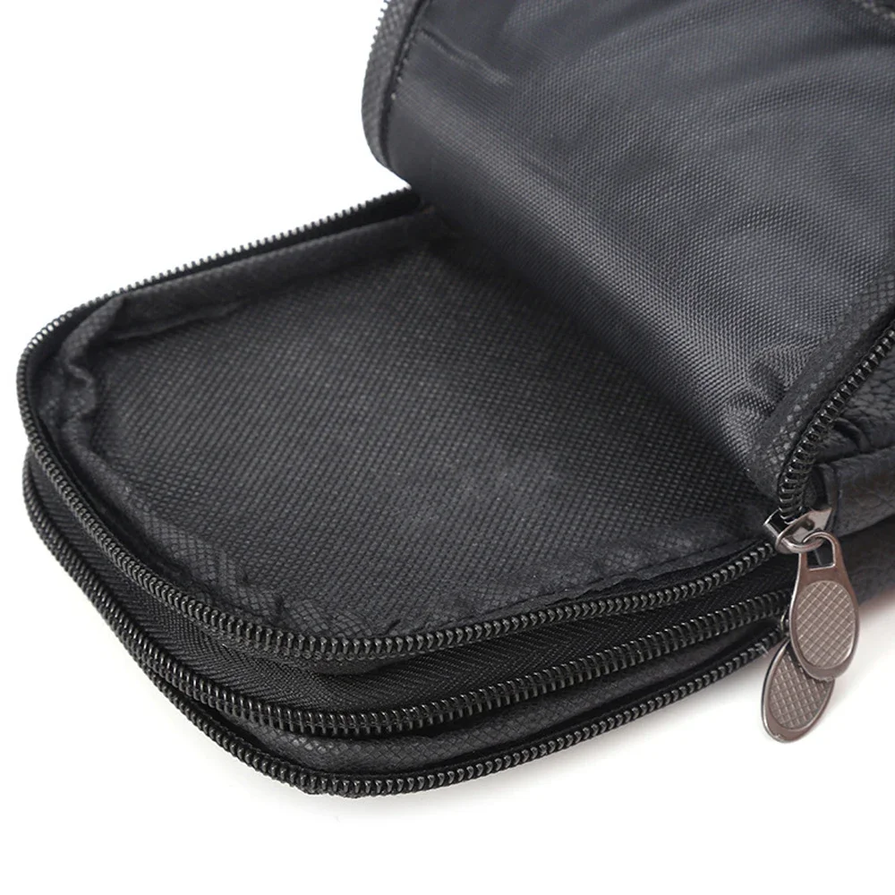 Men Waist Bag Mobile Phone Bag Vertical PU Leather Wearable Belt Sports Waterproof Small Hanging Bag Business Leisure Coin Pouch view 3