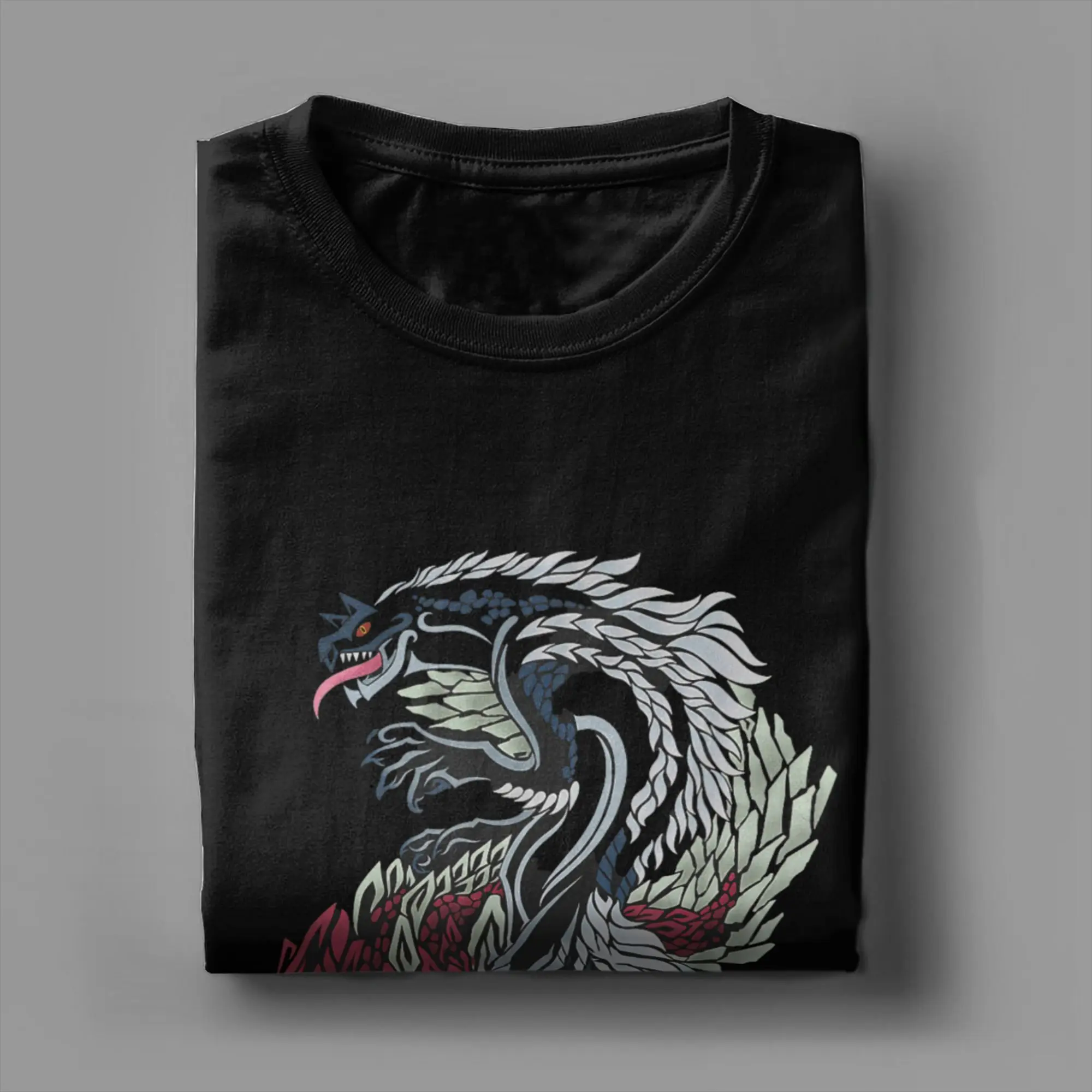 الرجال تي شيرت الوحش هنتر البرية Tobi-Kadachi Odogaron مضحك القطن المحملة قصيرة الأكمام لعبة فيديو تي شيرت س الرقبة الملابس حجم كبير #3