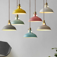 Pendant Lights Retro Industrial Colorful Restaurant Kitchen Home Ceiling Lamps Vintage Hanging Lights Lampshade Decorative Lamps