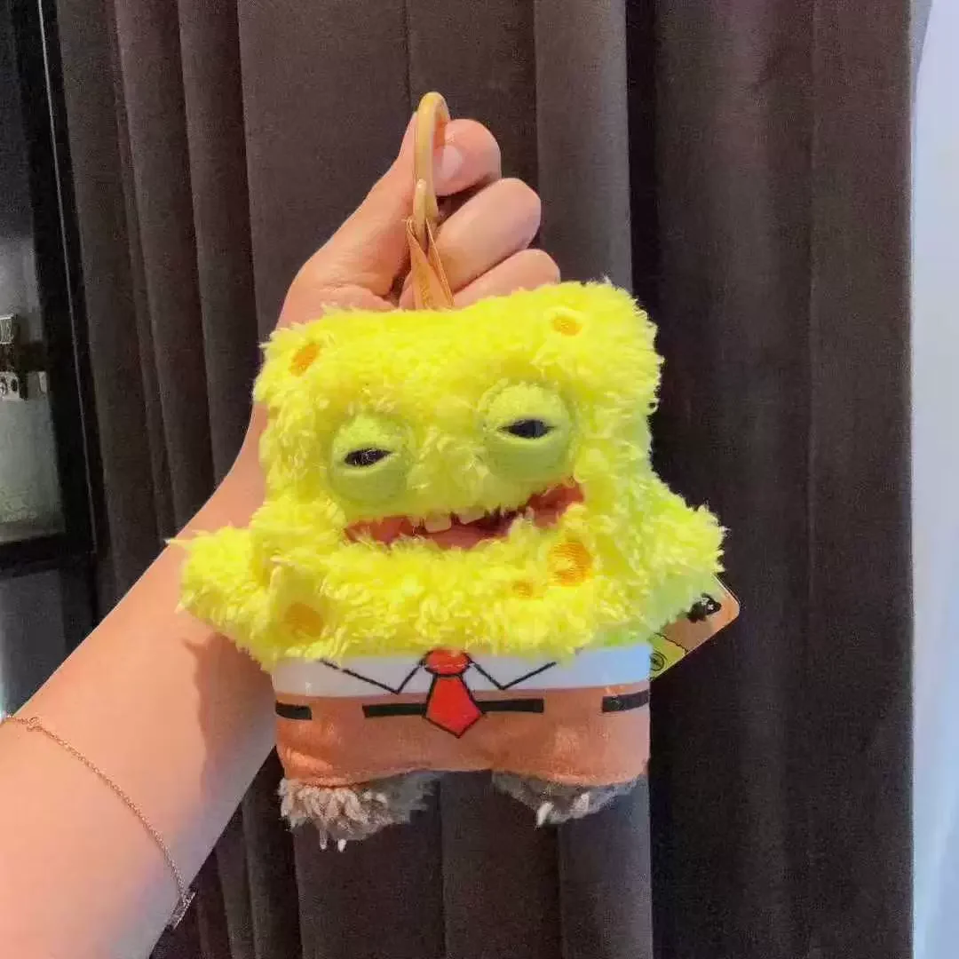 2026 Neu 13CM Plüsch-Schlüsselanhänger Hässliches Grinsendes Breitaugiges Seltsames Monster Weicher Anhänger Lustiger SpongeBob Patrick Star Gary Taschen-Schlüsselring Geschenk – Detail 3