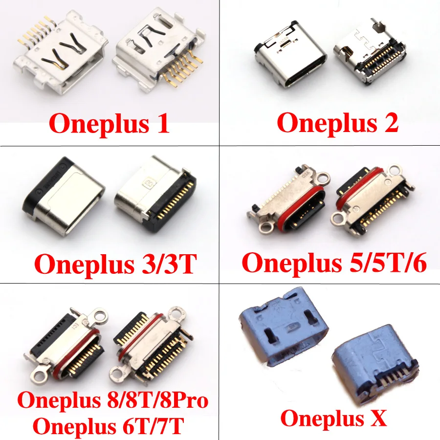 2Pcs New Type c Usb Charging Dock For Oneplus 7 8 Pro 1 2 3 5 6 7 8 5T 6T 7T 8T X Charger Port Module Connector Jack Spare Parts