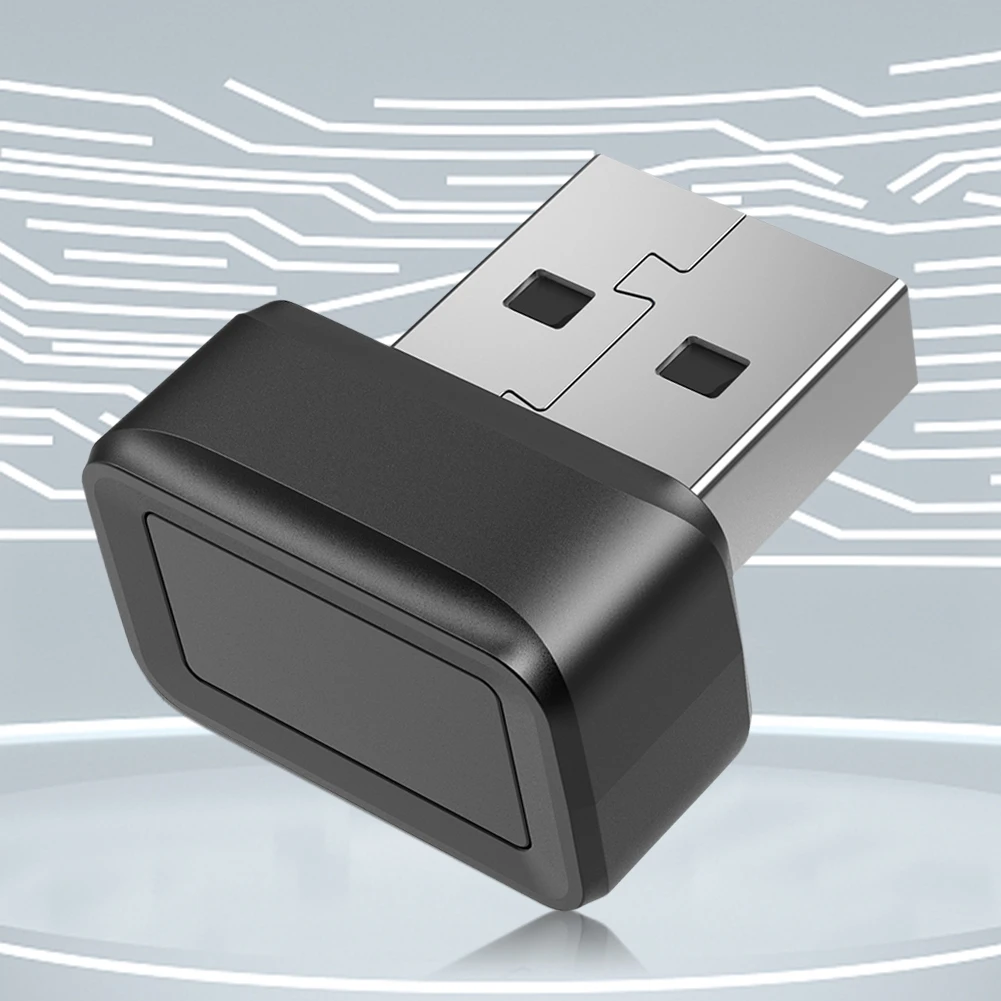 Mini USB Fingerprint Reader para PC ou Laptop, 360 ° Toque Biométrico, Mini Dongle Chave de Segurança, Windows Olá