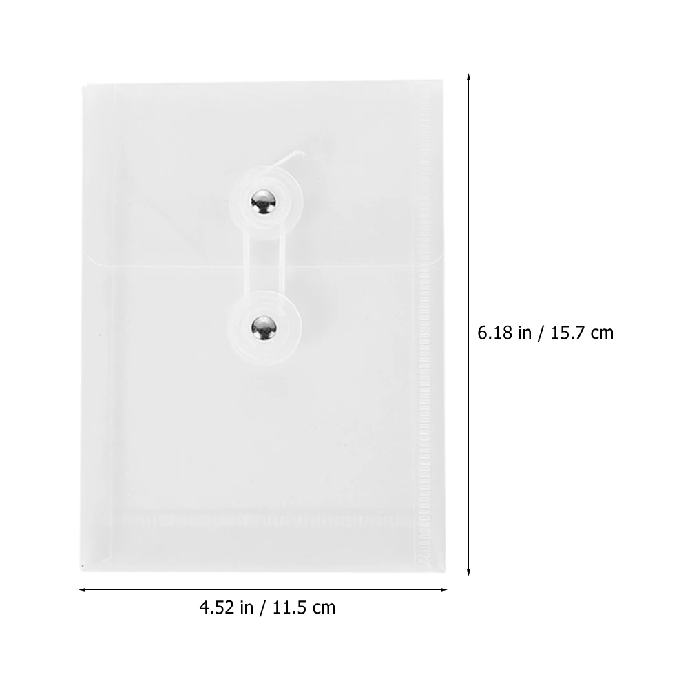 

10pcs Pocket Folder A6 Document Organizer Transparent File Storage Bag Rope Button Closure Office School Supplies Clear File