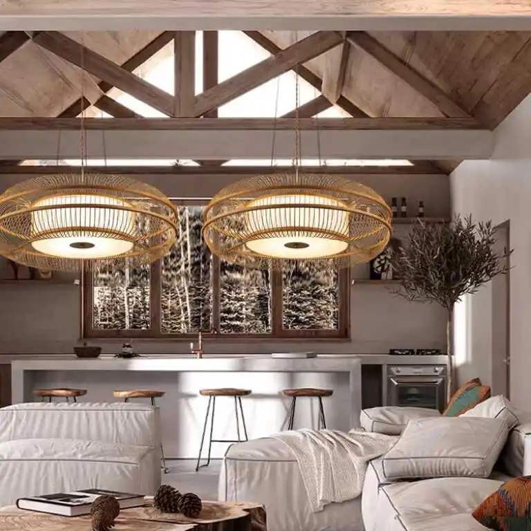 

Personality Simple Bamboo Chandelier South East Asia Homestay Bamboo Japanese Bedroom Tea Room Living Room Bamboo Lamp