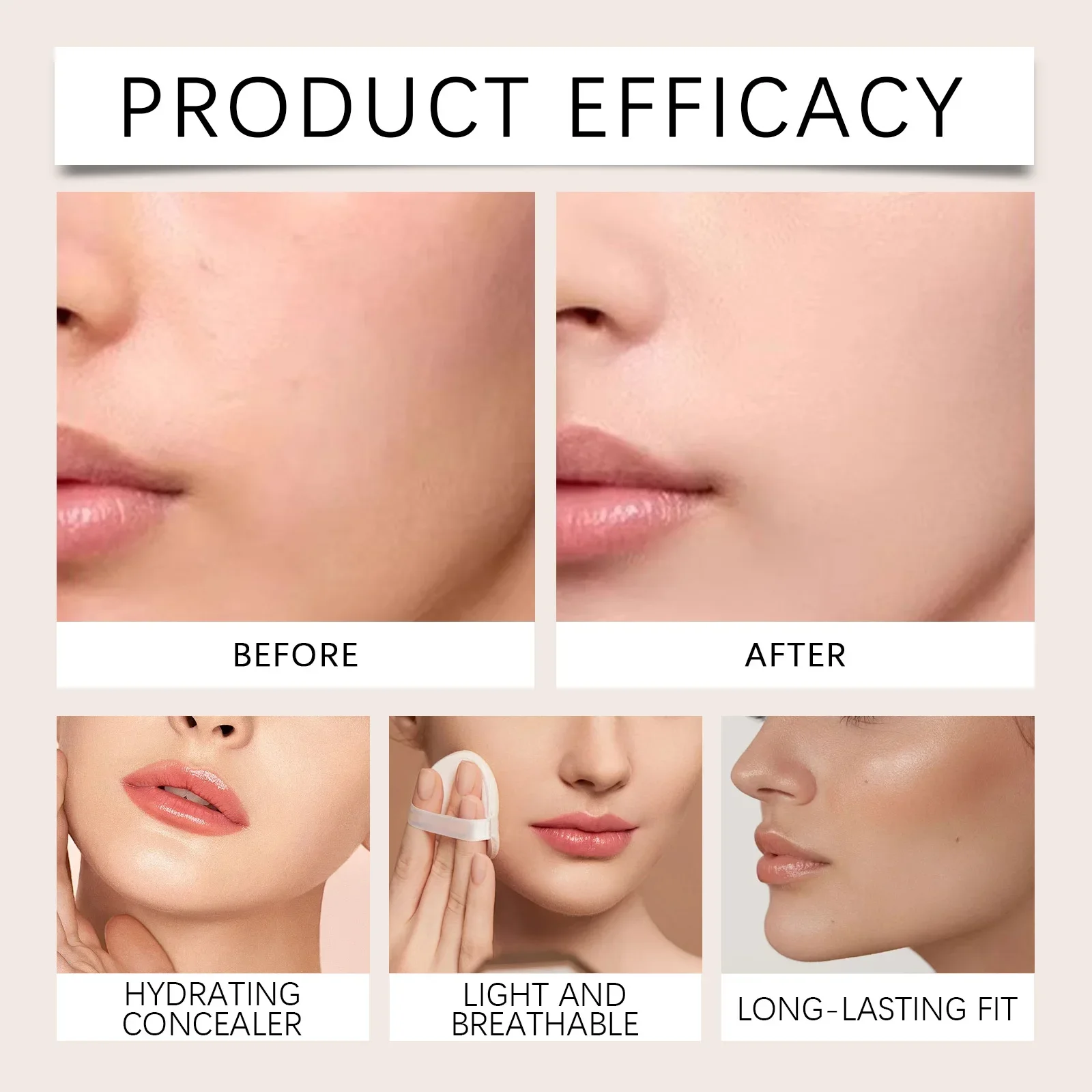 Concealer Lichtgewicht Natuurlijke dekking van huidvlekken Vlek Acne Print Cover Donkere kringen Niet-verwijderende Langdurige make-up